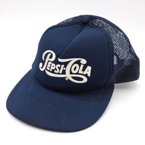 Vintage PEPSI Snapback Mesh Trucker Rope Hat Foam‎ Blue White Ball Cap Showcase